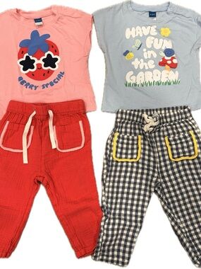 Old Navy Kids 2-Piece Matching Sets in Pink, Light Blue, Red, Navy